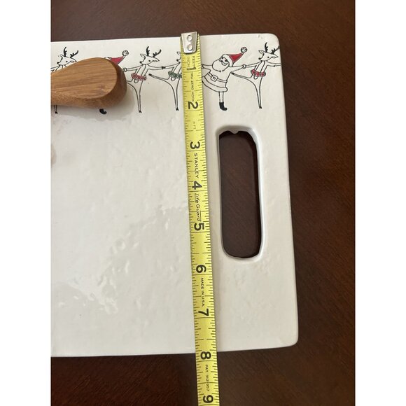 Arlington Designs Ceramic Cheese Board & Knife Set with Santa & Reindeer Design - Picture 4 of 5